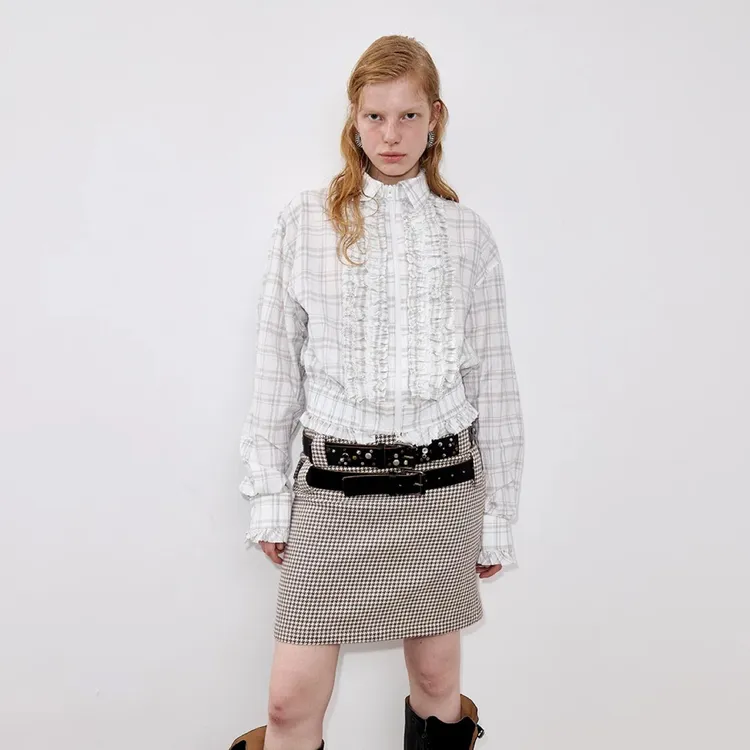TSOUL【WEARABLE EVENT】麻棉荷叶花边休闲衬衫外套