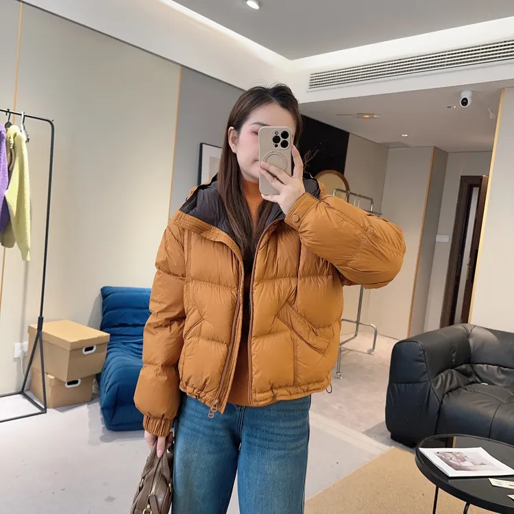 【欧加粒粒】冬季韩版连帽抽绳高级感短款羽绒服外套保暖 D25112104