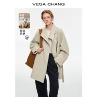 VEGACHANG【雾绒映雪】羊毛混纺双面呢外套女2025新款大衣0229XT