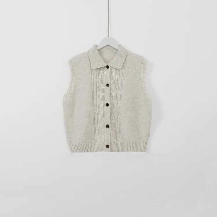 几里与麻 法式气质复古开衫针织马甲 衣长51胸围102 2112804