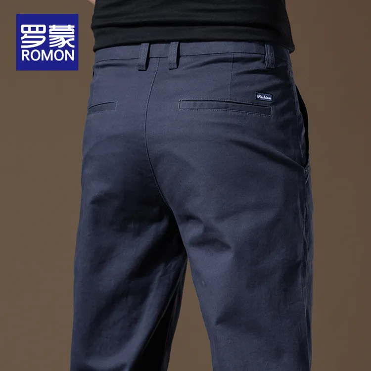 罗蒙男士春秋商务休闲裤男款宽松直筒男裤2025秋季高档百搭裤子男