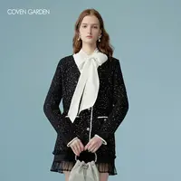 【蜜思仝】哥文花园早秋亮片闪耀小香风针织开衫女上衣CLC1031508