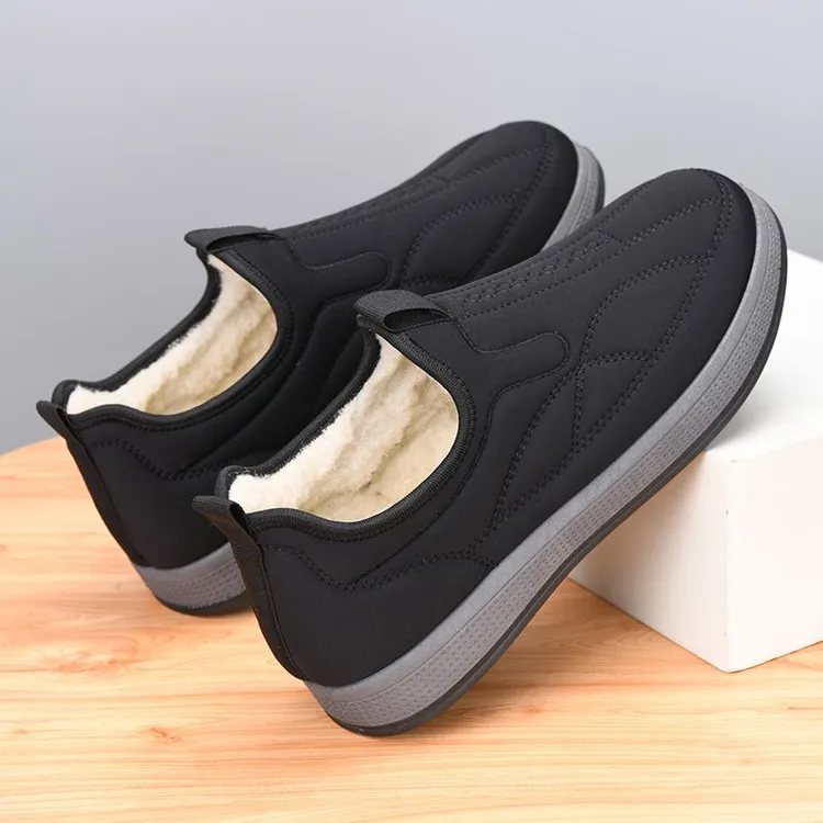 冬季老北京布鞋男棉鞋加绒加厚保暖老人棉靴防滑防水中老年爸爸鞋