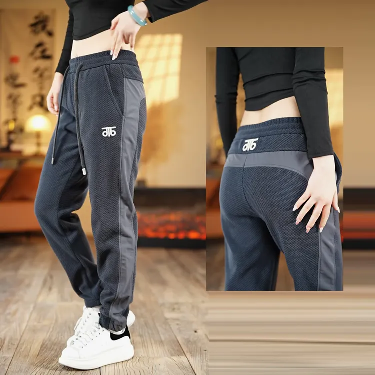 2025秋冬加绒保暖针织休闲裤男潮牌潮流运动韩版百搭裤子透气男士