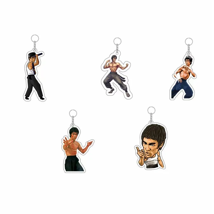 李小龙亚克力钥匙扣来图定钥匙扣书包挂件学生应援钥匙链挂饰