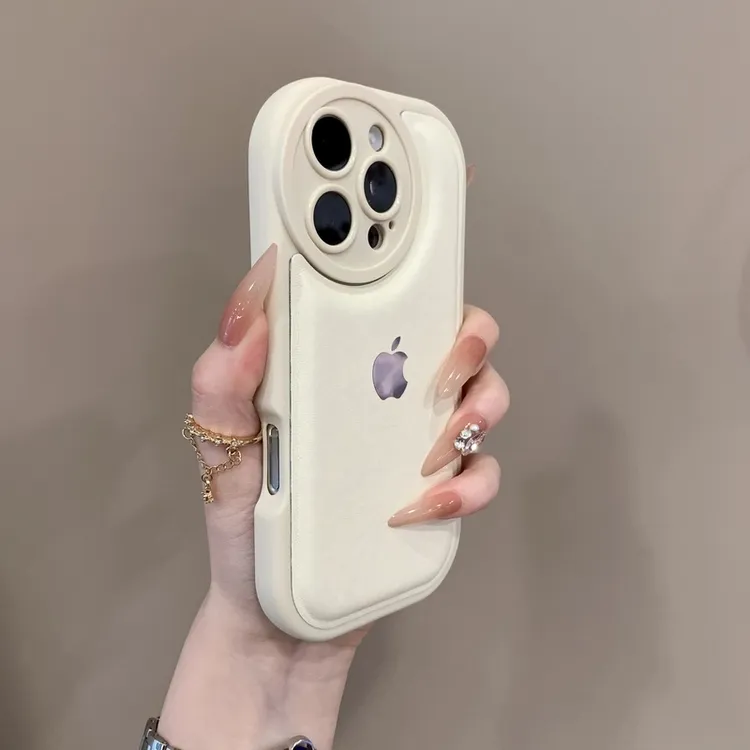 小众气垫皮纹防摔适用iPhone16promax手机壳15pro个性14网红13/12