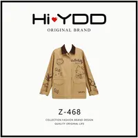 YDD•「Z-468」秋装慵懒感宽松Kitty猫印花百搭显瘦百搭外套MM-6809