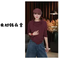 央旭韩衣舍  肌理感坑条螺纹百搭连帽卫衣 HYS-31059