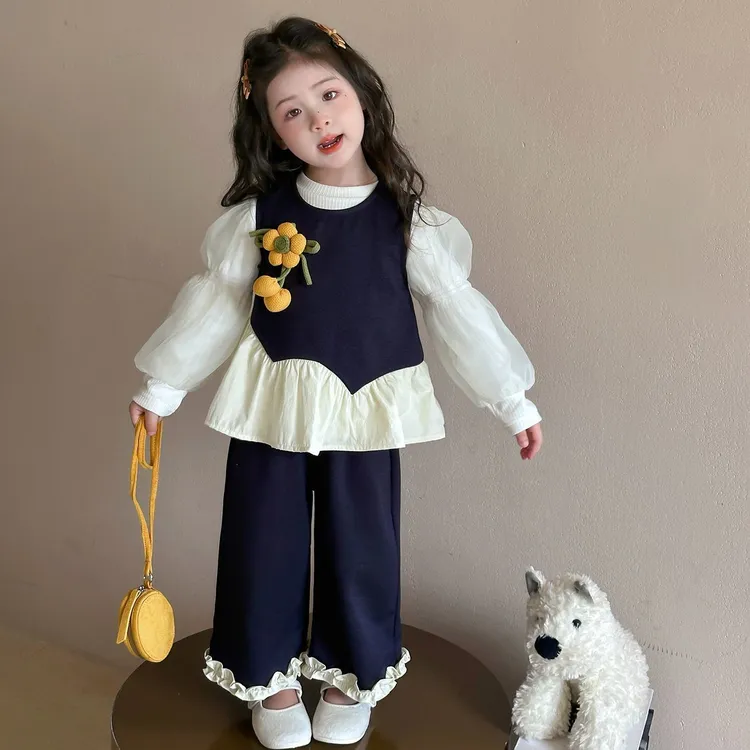 女童套装秋装2025新款小女孩春秋季衣服儿童巨好看洋气时髦三件套