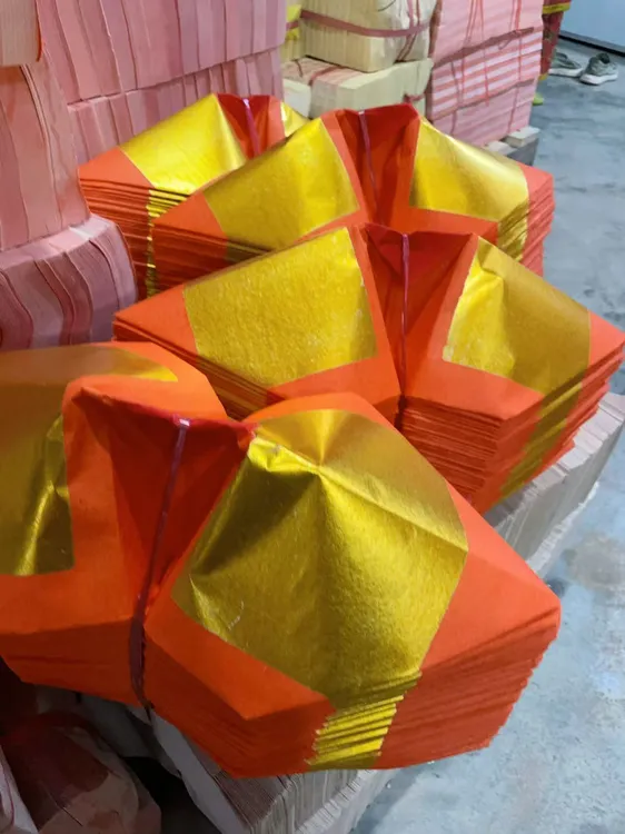 潮汕地区拜神皇宝黄裱纸金纸黄纸纸批发5开200个金色厂家直销