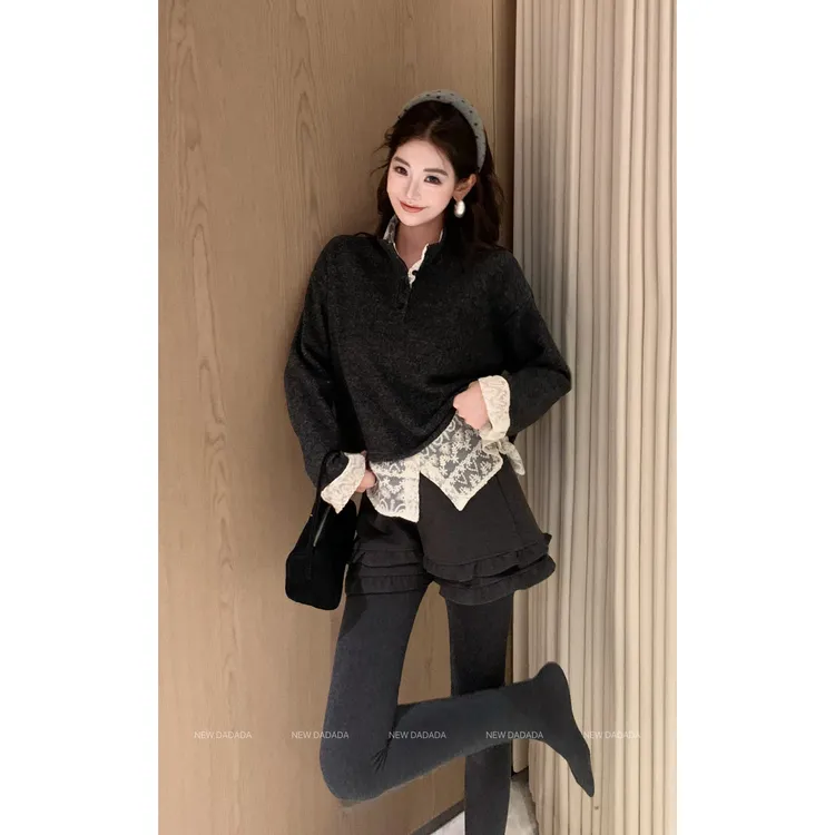 利达 NEW DADADA 秋冬显瘦卫衣简约高级小众百搭针织上衣CUM3916