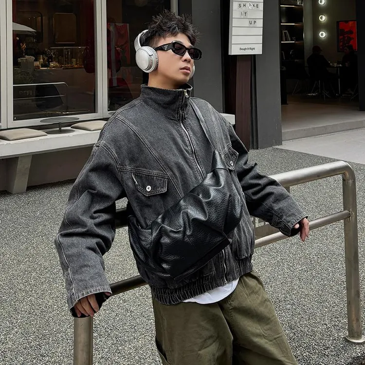 2025新款男包潮牌饺子包休闲斜挎包男士简约百搭街头运动复古单肩