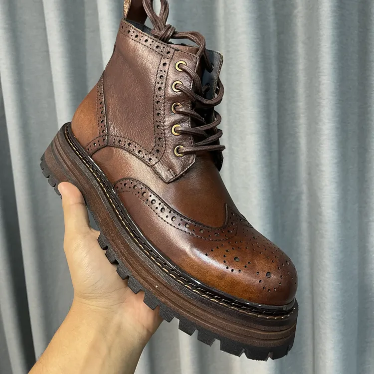 手工 方形拉链款 牛皮 男鞋 加绒 偏大 拍小一码