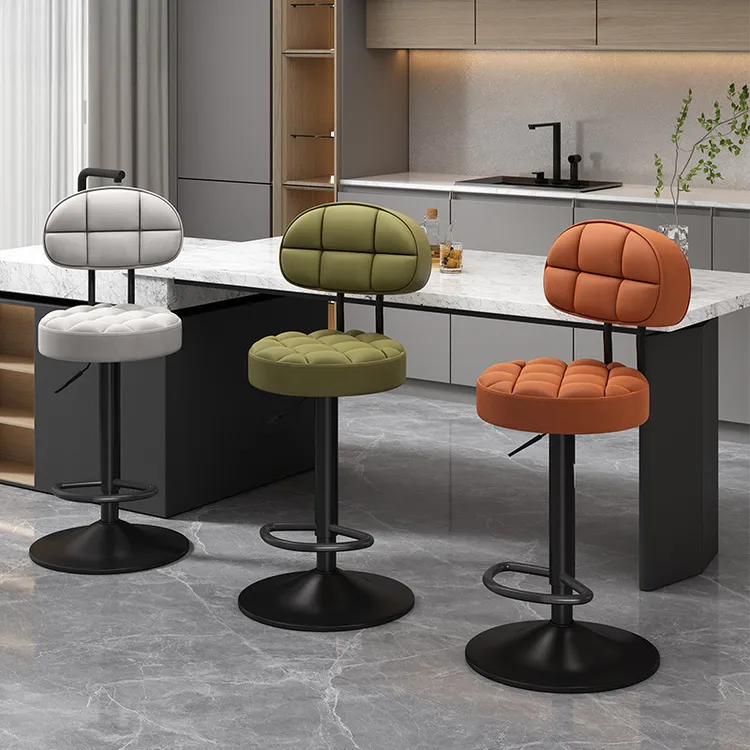 靠背吧椅批发家用高脚凳升降旋转酒吧椅收银前台高椅转椅吧凳
