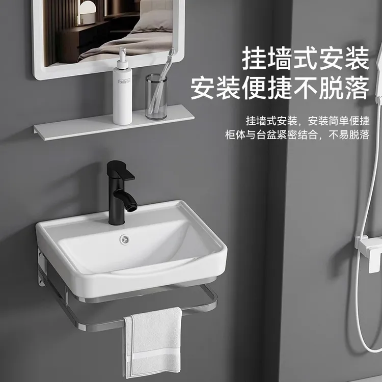 小户型挂墙式洗手盆阳台迷你洗脸盆卫生间洗漱台池转角三角形面盆