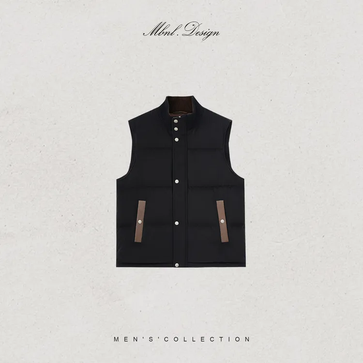 MBNL-F「Fluffy」秦磊男装90白鹅绒绵羊皮口袋细腻马甲LL-WMJ6020