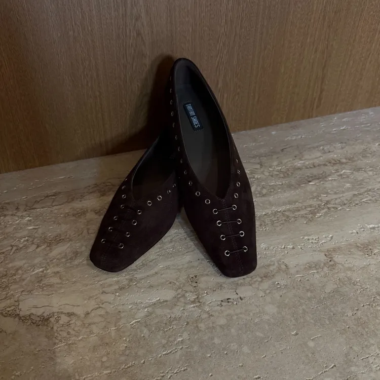 TANTAN 羊皮时尚百搭编织绳浅口平底鞋3436