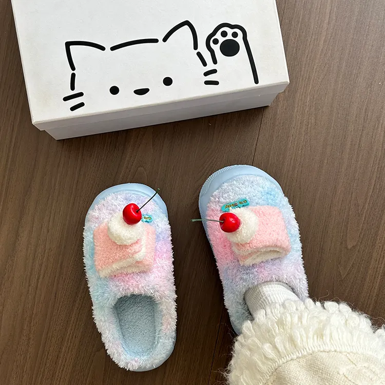 少女心毛毛棉拖鞋女新款防滑保暖家居室内棉拖卧室拖鞋2025秋冬季