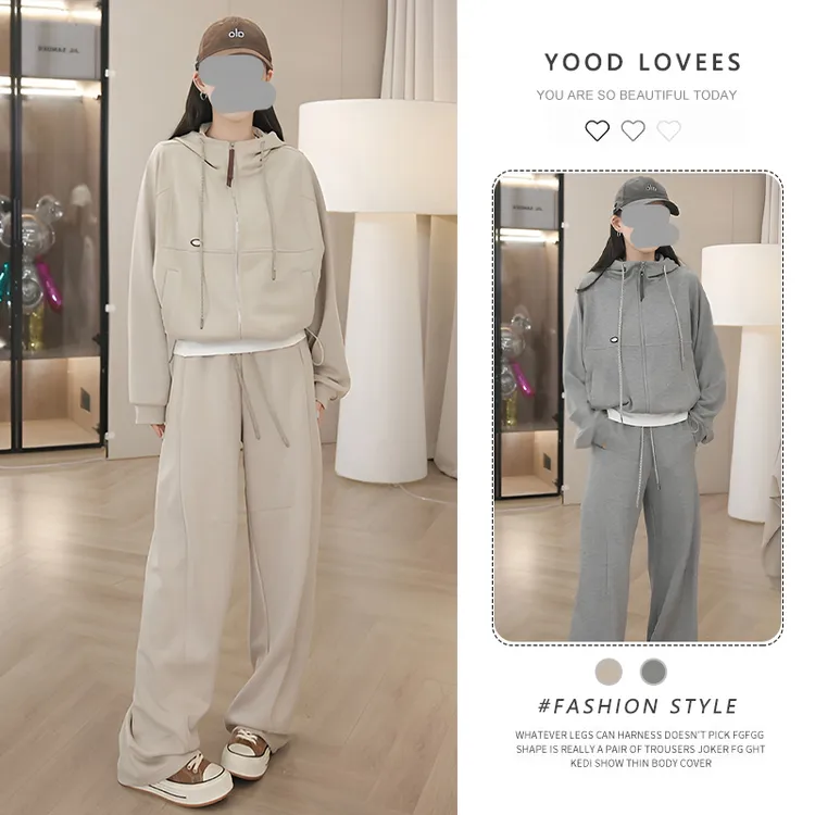 气质时尚运动套装穿搭春秋季新款甜酷可爱减龄宽松卫衣两件套女装