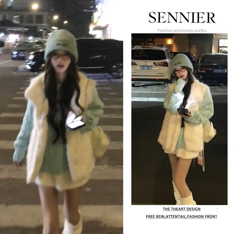 秋季温柔系穿搭女2025新款韩版洋气马甲减龄针织衫百搭短裙三件套