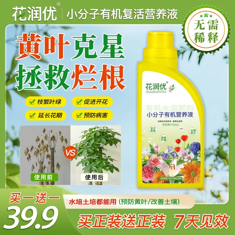 花润优小分子有机复活营养液家庭园艺促进生长温和养护不伤根苗3商品图