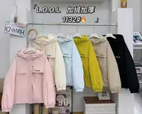 1132短款连帽女圆领字母防风短外套宽松女装秋季加厚上衣