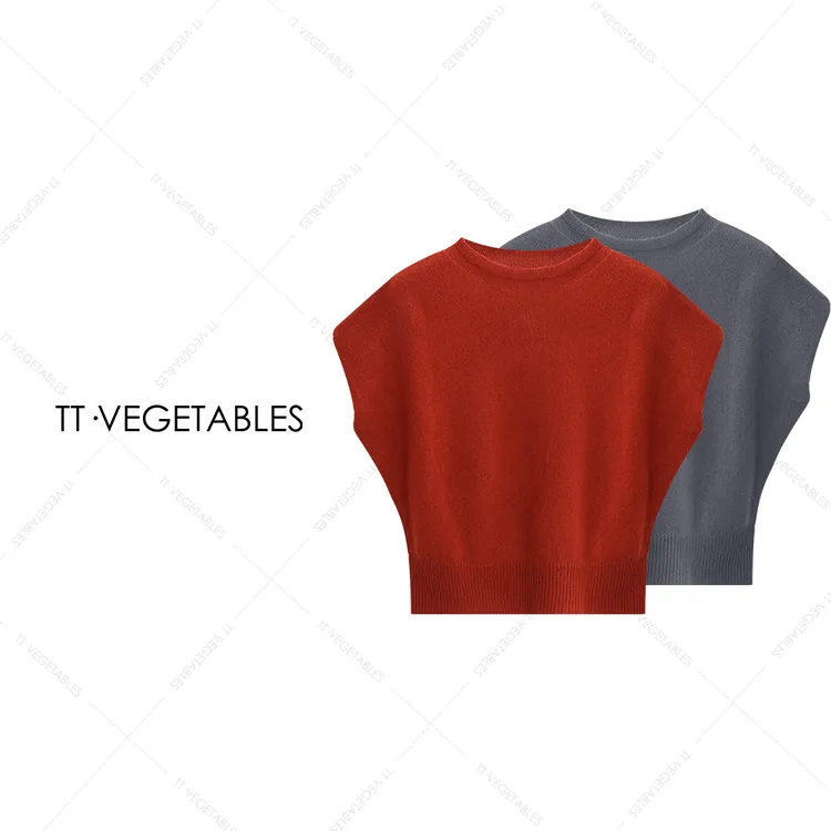 TT・VEGETABLES【序白】简禾 羊毛针织衫小飞罩衫休闲上衣521357