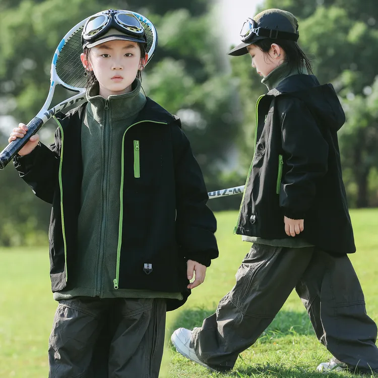 儿童装男童外套春秋款2025新款中大童秋季套装男孩秋装衣服冲锋衣