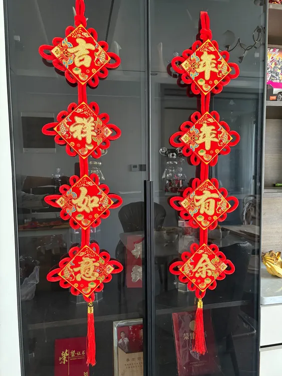 中国结对联春节用品客厅挂件结婚喜庆板结新房装饰挂件中国结寓意