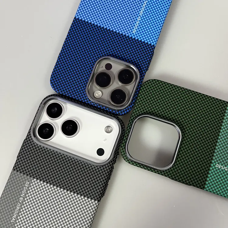 凯夫拉纹理适用于苹果16pro磁吸17promax手机壳时尚15超薄14防摔