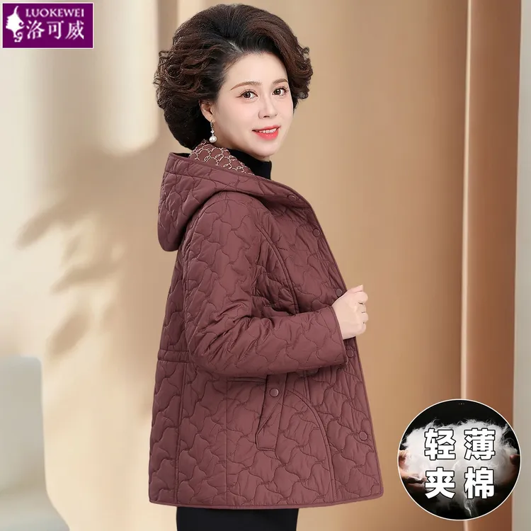 妈妈秋冬棉衣外套2025新款轻薄小棉袄洋气中老年人女冬装保暖棉服