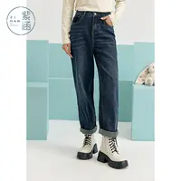 紫涵牛仔哈伦裤冬季新款时尚牛仔裤长裤显瘦金属扣显瘦Z3Z10AS167
