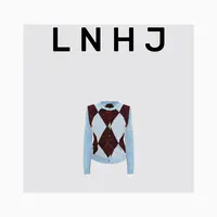 LNHJ【菱动时光】设计感菱格圆领针织长袖开衫