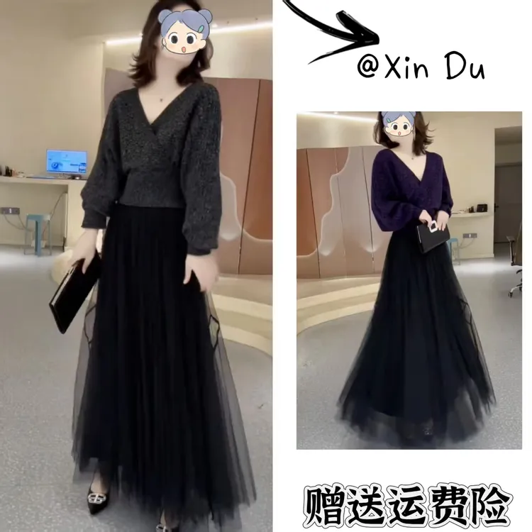 2025秋季新款时尚显瘦气质女士网红洋气两件套百搭款D23207