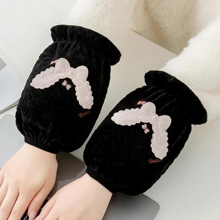 秋冬可爱短款立体卡通袖套学生成人厨房干活防污耐脏羽绒服套袖头