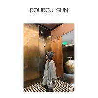 28077早秋款女装韩版通勤设计感宽松慵懒风拼接长袖套头卫衣