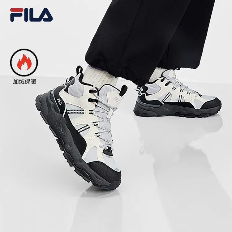 Fila/斐乐2025新款女士运动户外中帮加绒保暖老爹鞋F12W542121F