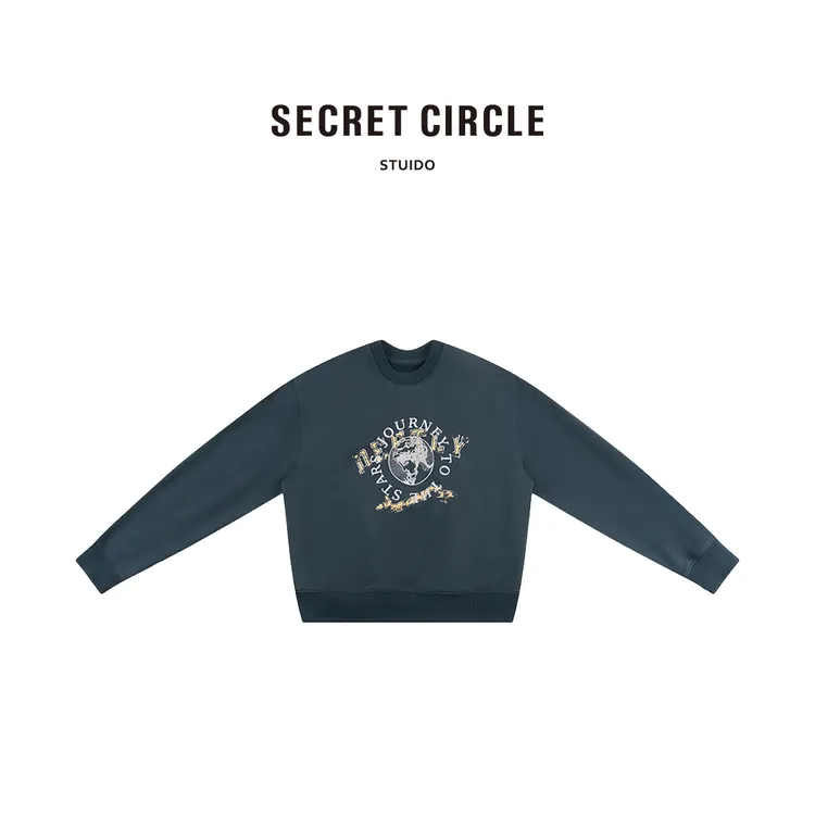 【楚铃专属】 · 100棉圆领字母卫衣时尚落肩袖上衣D2510