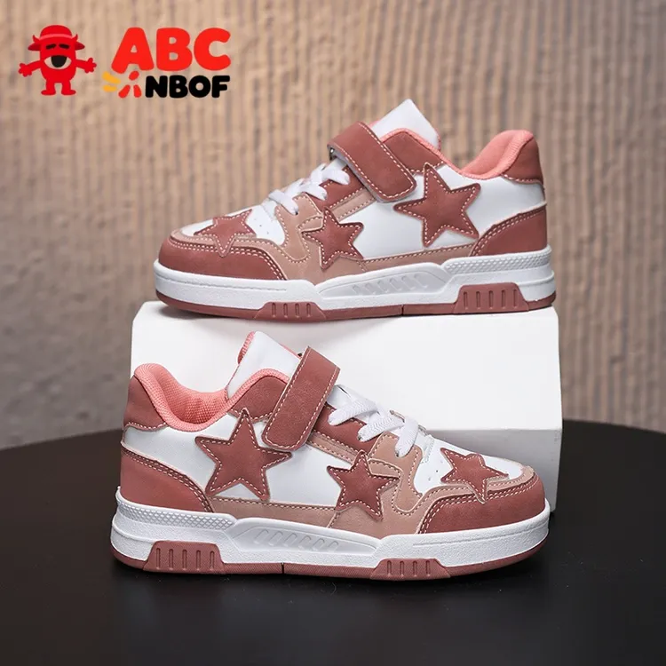 ABC NBOF儿童鞋女童板鞋秋季2025新款秋冬款大童女孩子皮面运动鞋