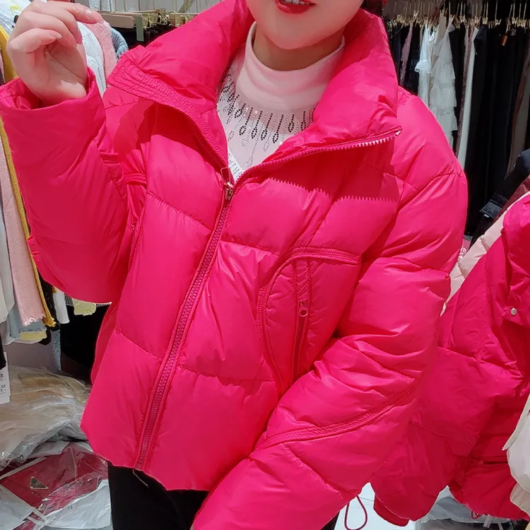 冬季新款云朵感短款波浪泡芙面包服保暖外套