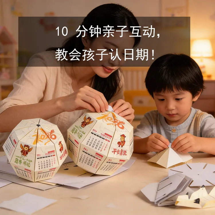 2026创意手工折叠纸星球日历桌面工艺摆件亲子互动马年台历地球仪