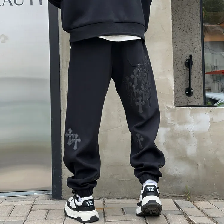 LKT.NINE美式潮牌秋冬加厚刺绣休闲卫裤男长裤束脚宽松运动裤2551