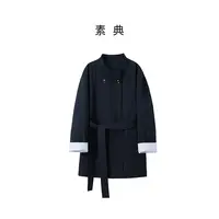 素典【伦敦都会】立领中长款秋季风衣气质翻领女士时尚5419