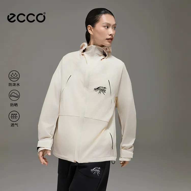 ECCOx白山联名胶囊系列25新户外休闲舒适防泼防晒软壳衣EW251J011