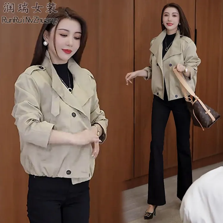 短款休闲显瘦小个子短外套女2025秋季新款宽松型洋气减龄短款夹克