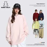 BOBBY ABLEY秋季【男女同款】圆领毛衣情侣针织衫休闲百搭宽松