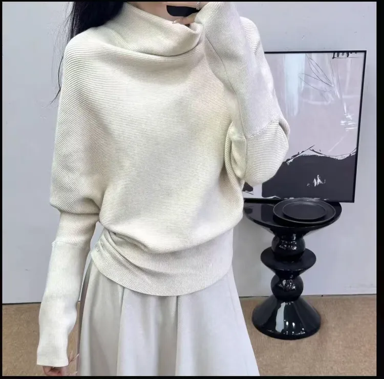 纯色常规蝙蝠蝙蝠袖针织毛针织衫毛衣针织衫秋冬网红136