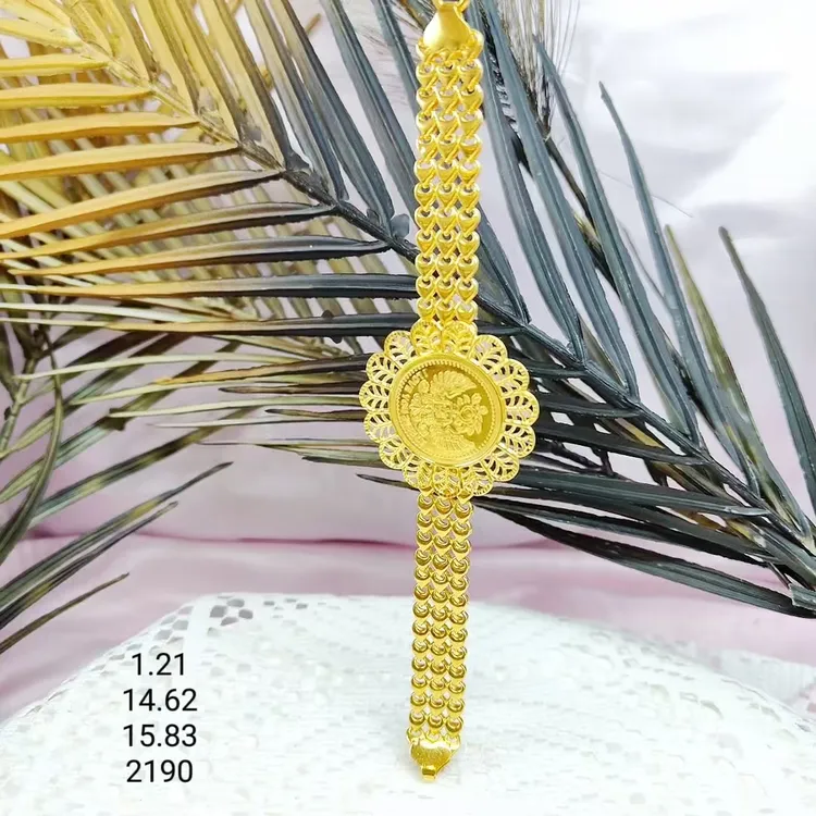 合金手链 0259 kaplima altun镂空宽面时尚手链手工气质轻金色