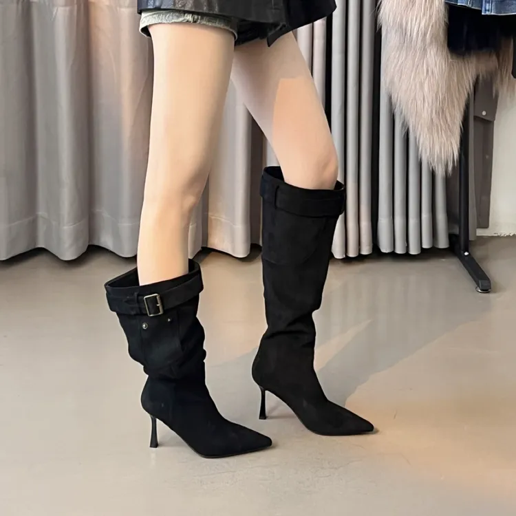 时装靴高跟长筒欧若假日风甜辣千金风富家千金风
