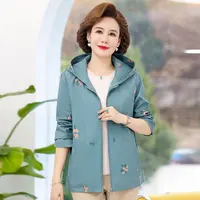 11384-妈妈秋装外套女大码新款中老年时尚外套洋气春秋上衣夹克